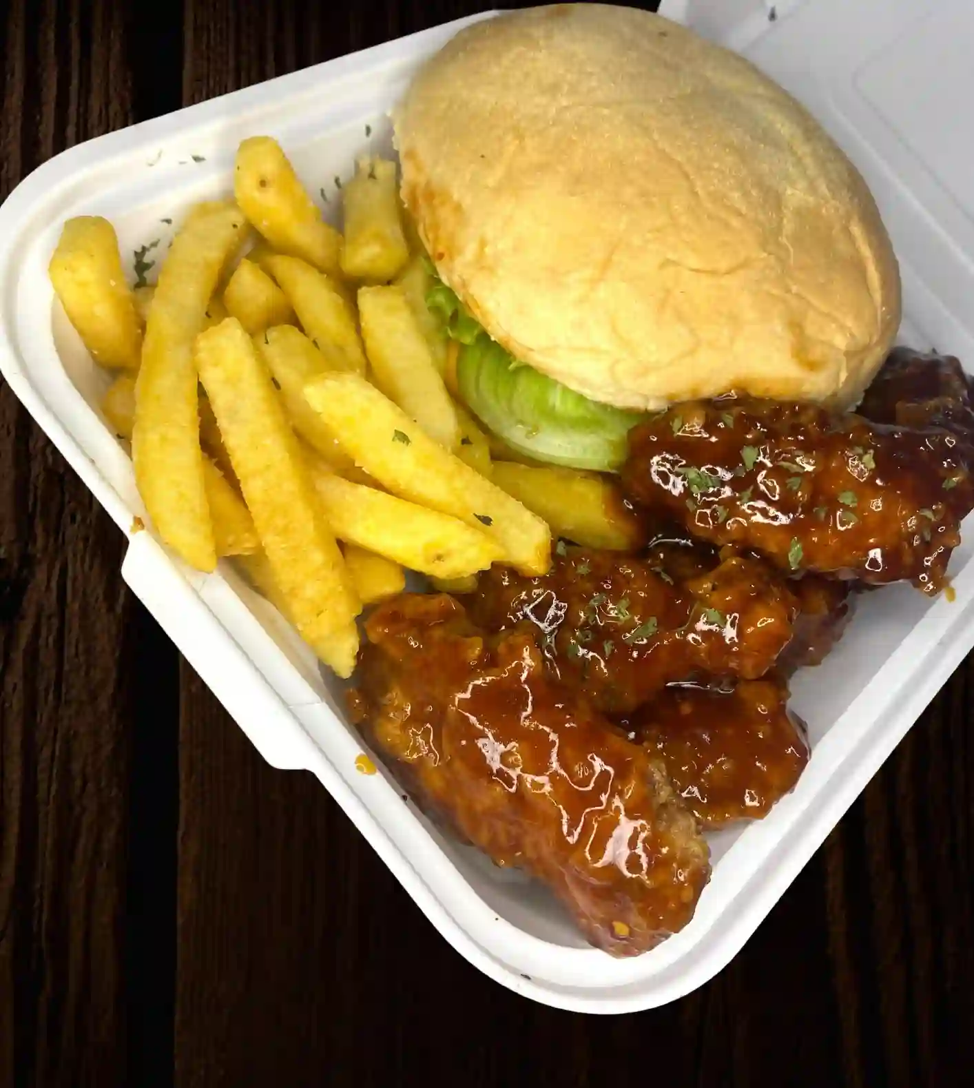 Burger & Fries with Wings
